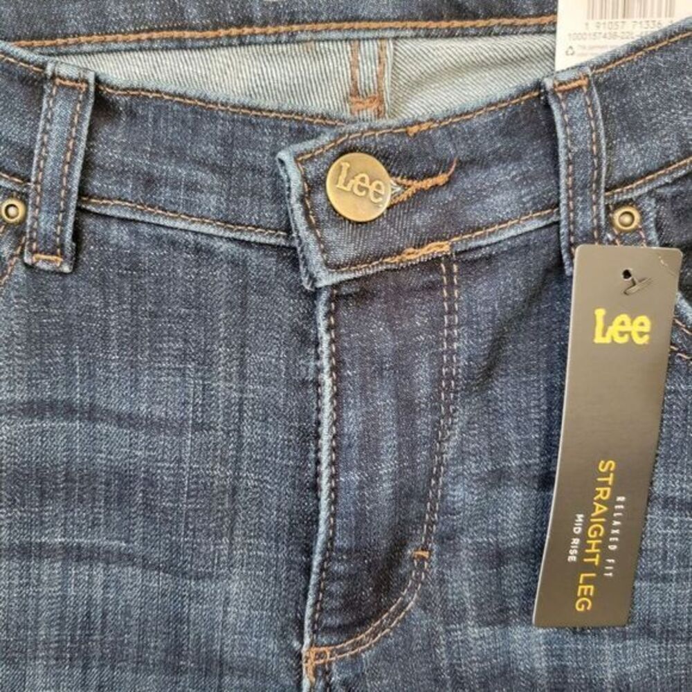 Lee Bewitched 5 Pocket Straight Leg Dark‎ Wash Denim Jeans Size 6 NWT Tapered - Picture 16 of 16